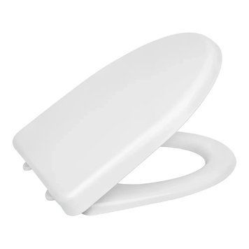 Сиденье для унитаза белое SoloPlast СП6 с пластиковым креплением, 365&times;445 мм 00000034573 фото