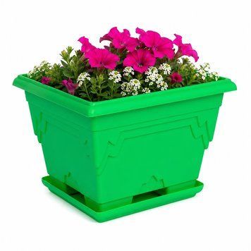 Пластиковий вазон для квітів, кашпо з підставкою SoloPlast 5,2 л 00000036072 фото