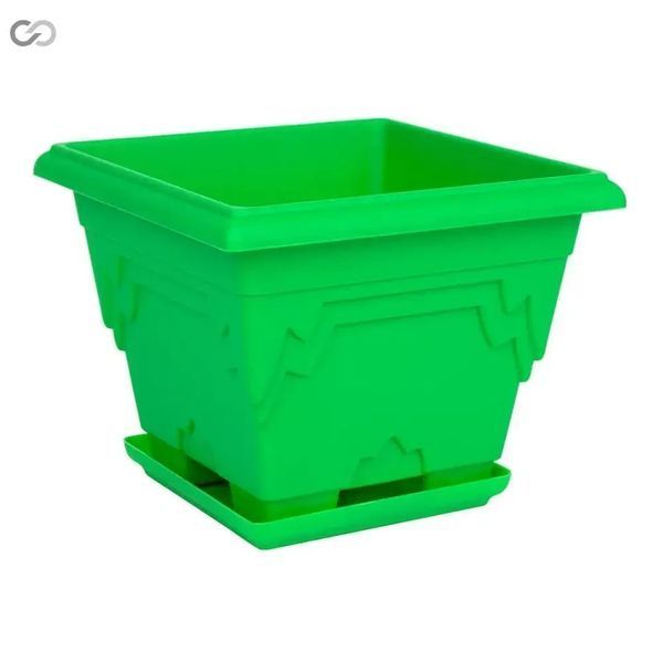 Пластиковый цветочный горшок, кашпо с подставкой SoloPlast 5,2 л 00000036072 фото