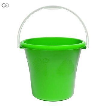 Відро пластикове 6 л SoloPlast салатове, господарське, з ручкою В-06 00000036164 фото