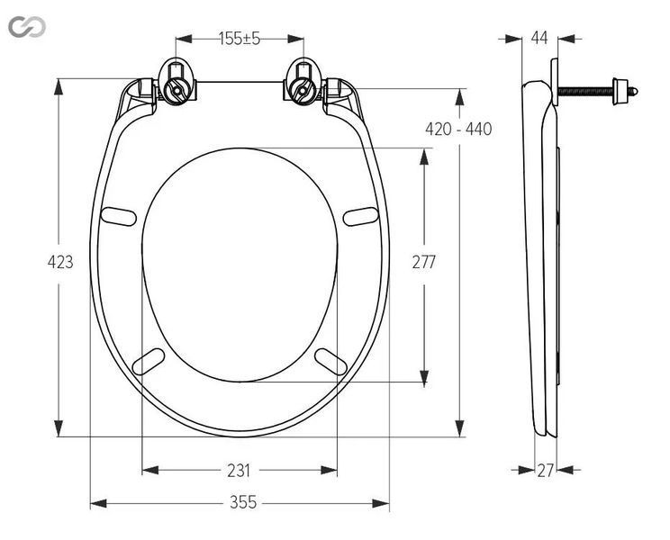 Сидіння кришка для унітазу SoloPlast СП18-Д 355&times;423 мм, з мікроліфтом 00000034604 фото