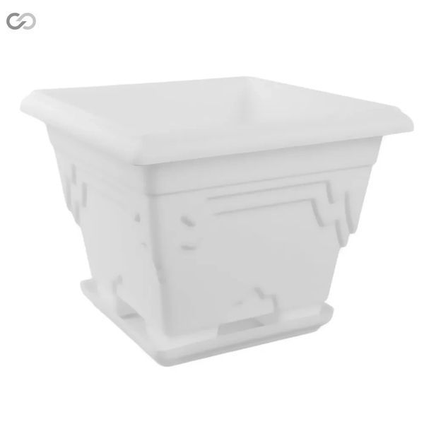 Пластиковый цветочный горшок, кашпо с подставкой SoloPlast 5,2 л 00000036071 фото